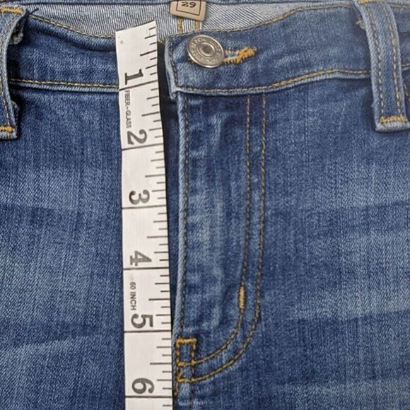 JB Just Black Jeans Womens 29 Light Wash Distressed Whiskered Straight Denim - Picture 9 of 15